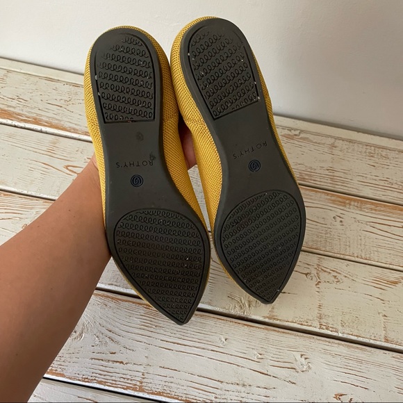 Rothy’s mustard yellow the point  flats 7.5 - Picture 5 of 6